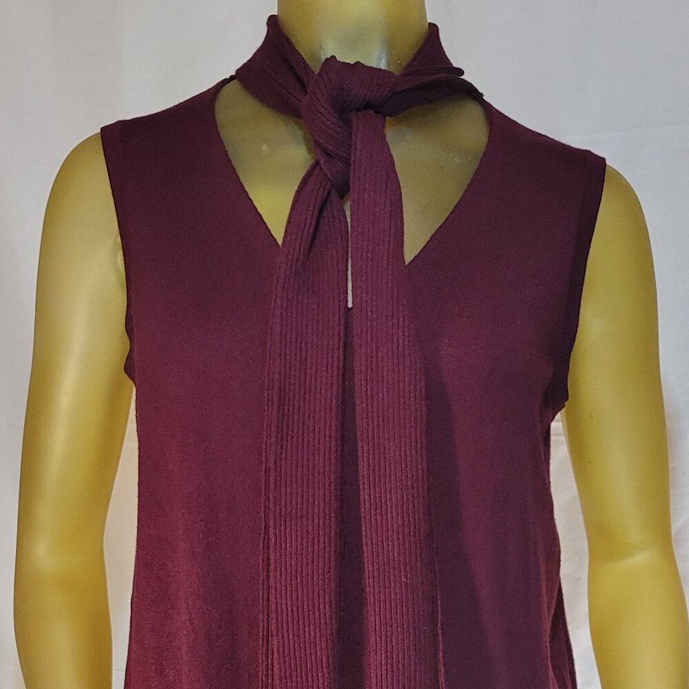HANNAH Wine Sleeveless Sweater Top